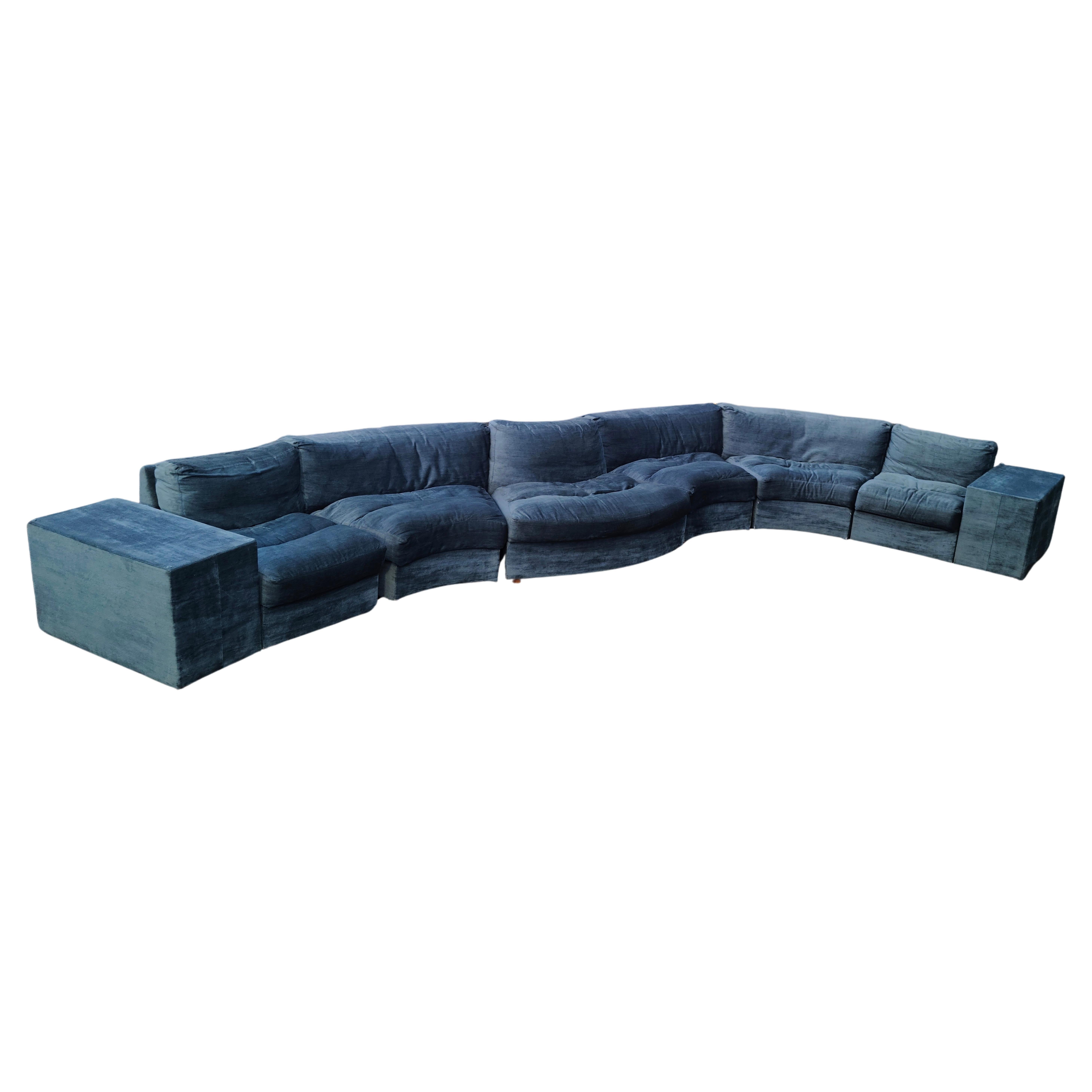 18' Serpentine Sectional Sofa Englander's in the Style of Milo Baughman 4