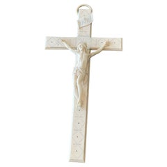 18. Jh. Italienische Kreuzigung aus Knochen Religiöse Skulptur