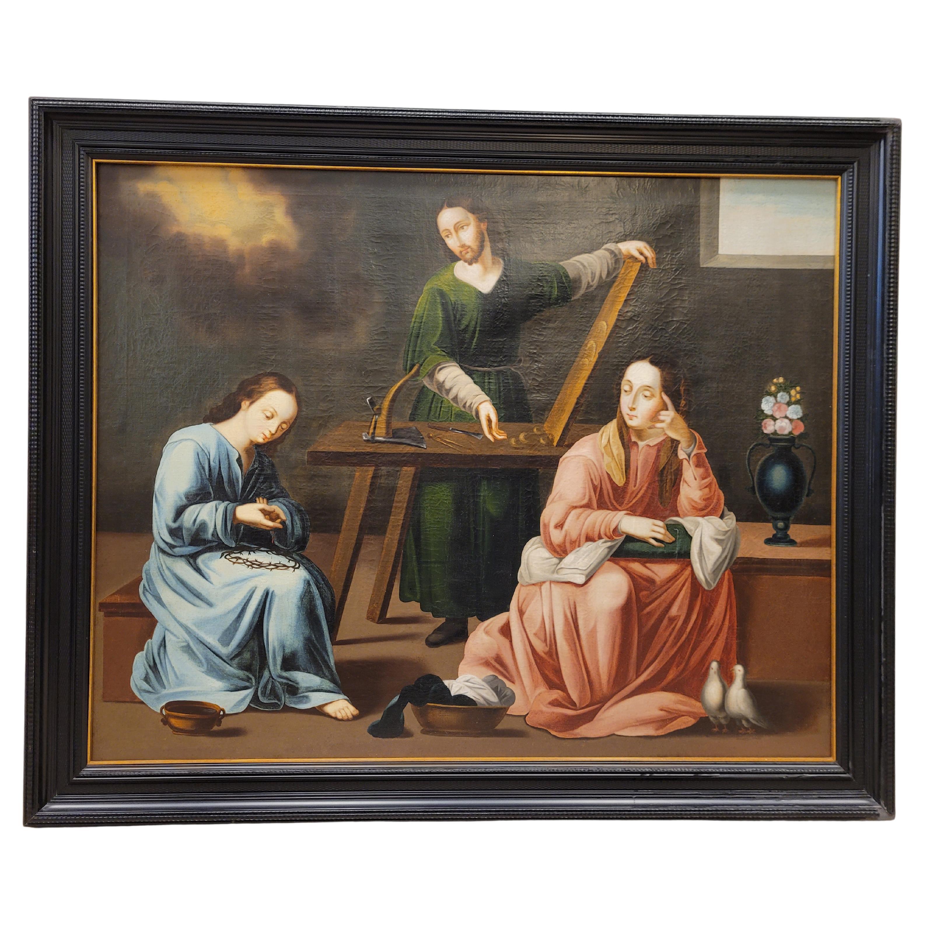 18th Century Colonial Painting , Oil on Canvas" The Nazareth Atelier"
