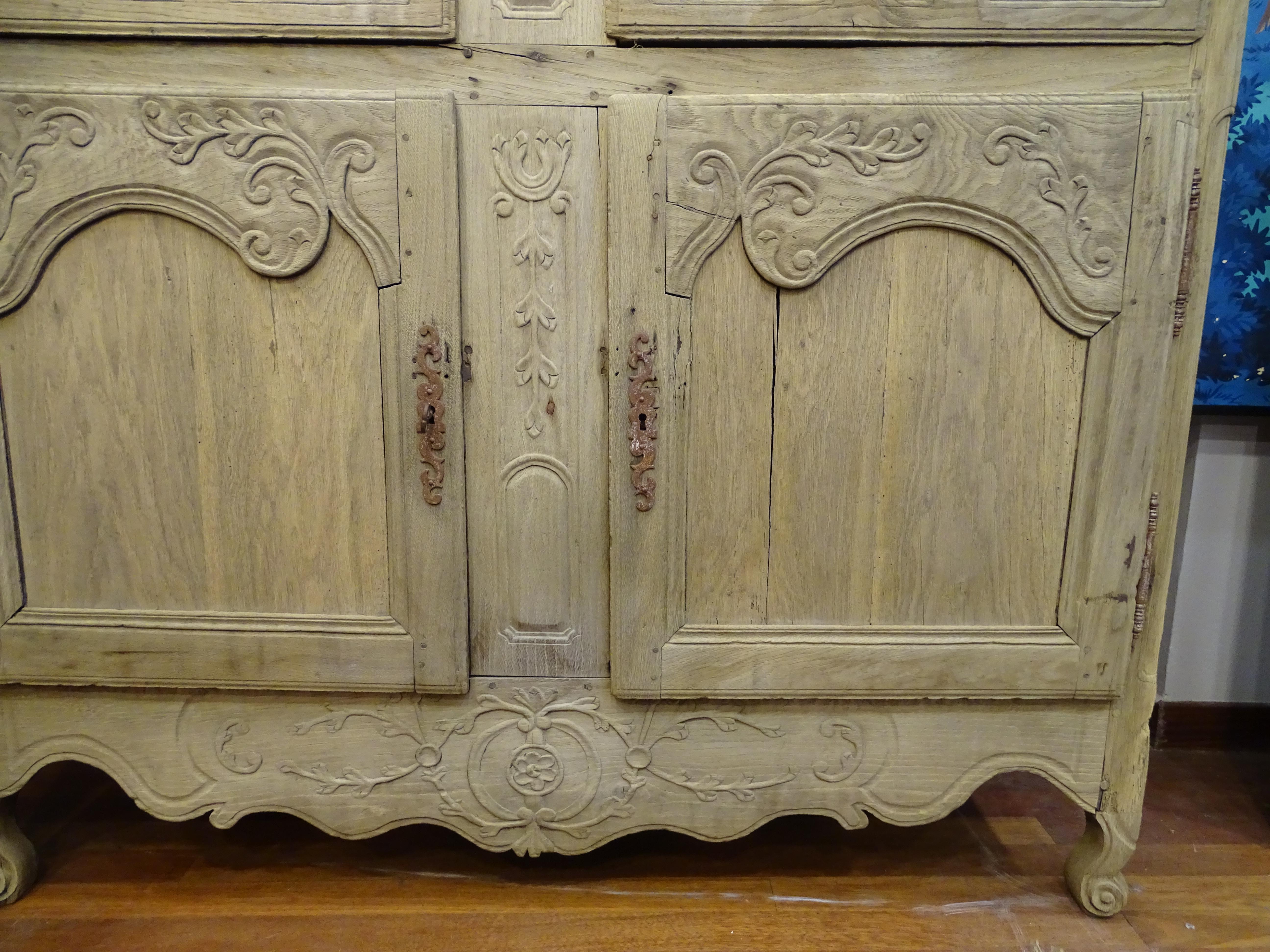 Hand-Crafted 18th Century French Washed Oak Buffet, Credenza, Provenzal