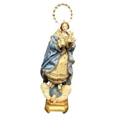 18th Century Italy Virgin Sculpture from a Nativity Scene