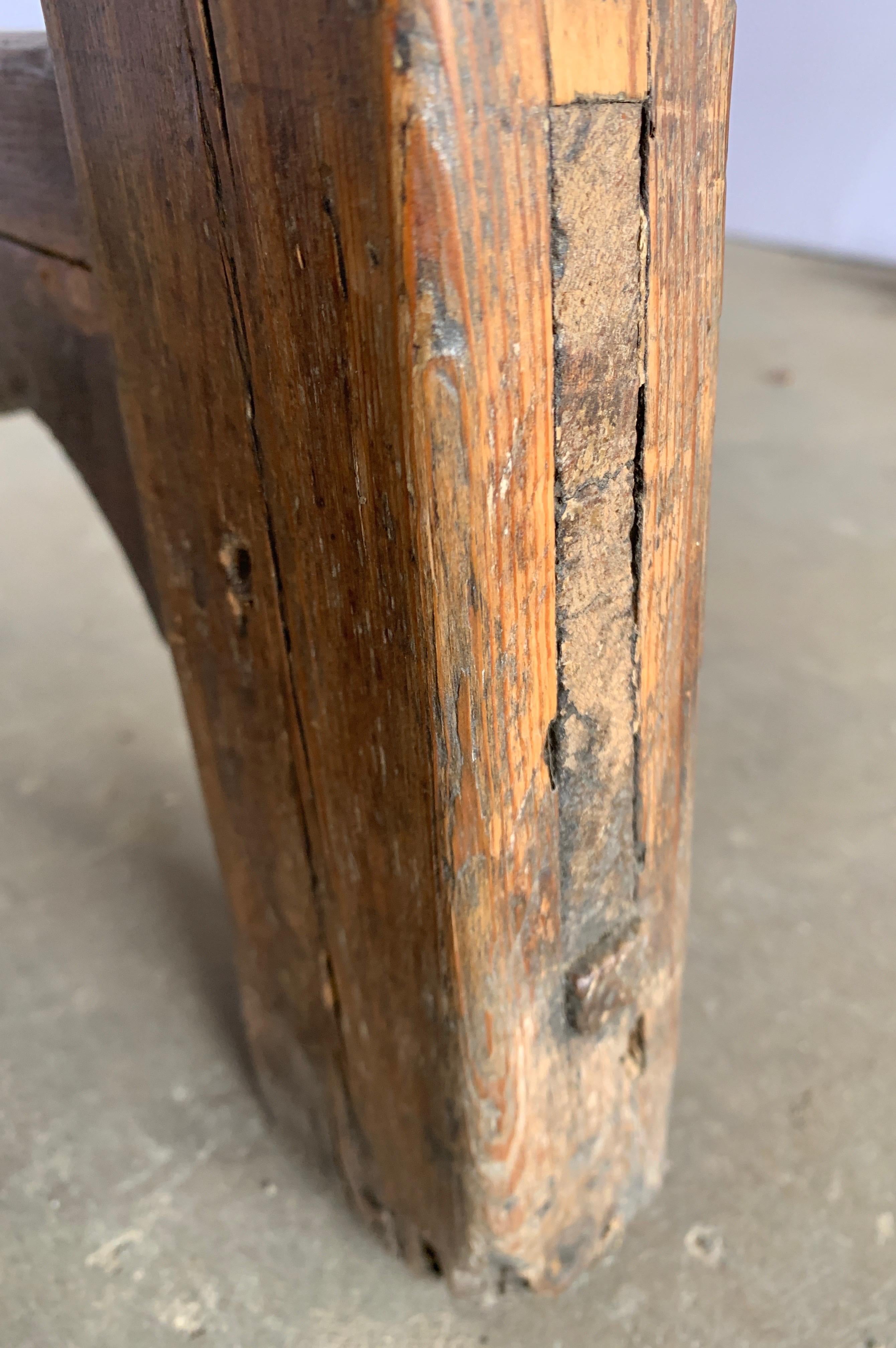 18th Century Spanish Walnut Table With Iron Stretcher 12