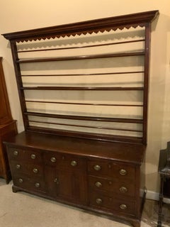 18th Century Welsh Oak Sideboard with Plate Rack