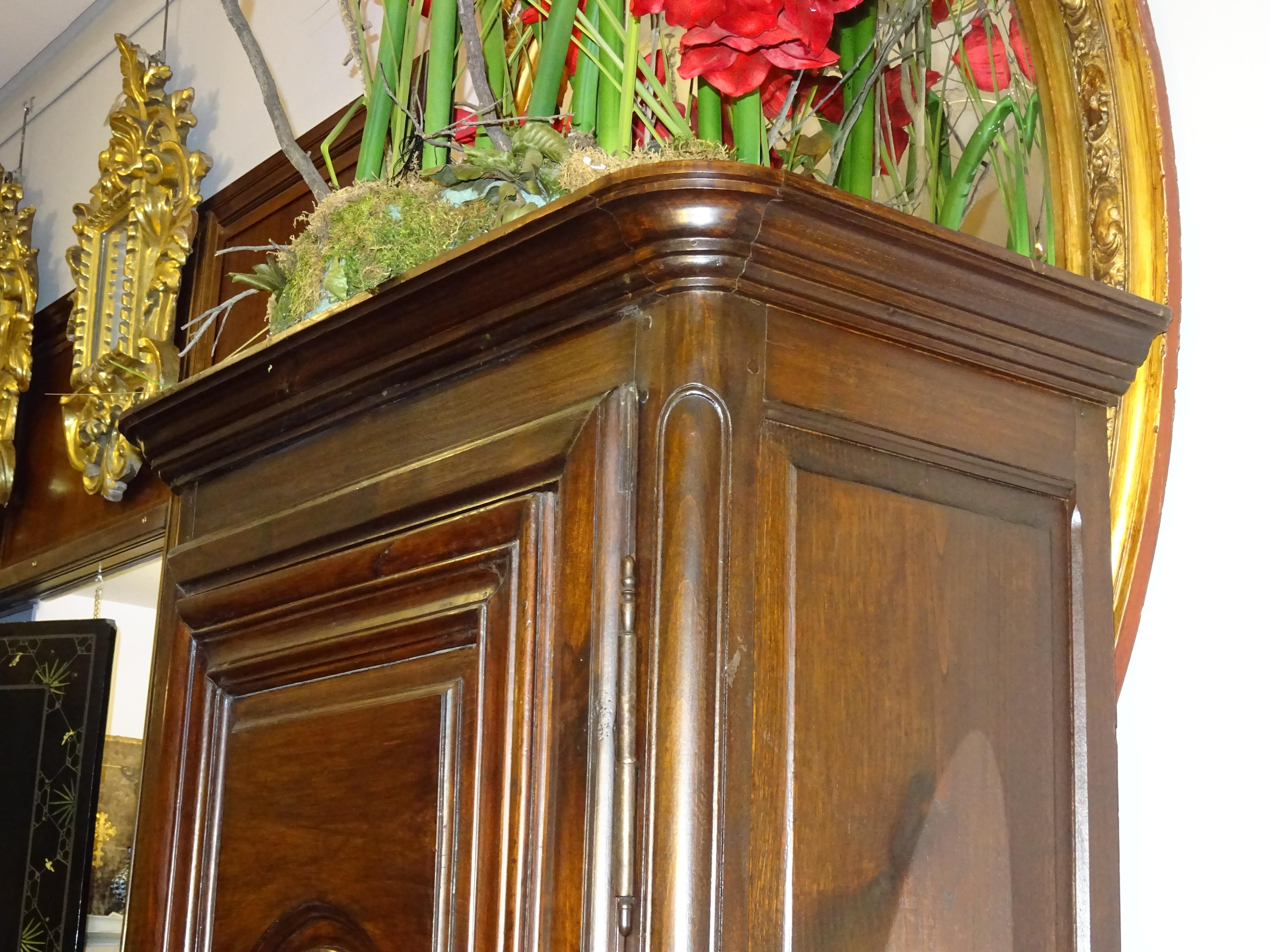 French Provincial wood Cupboard, armoire , Bonnetiére