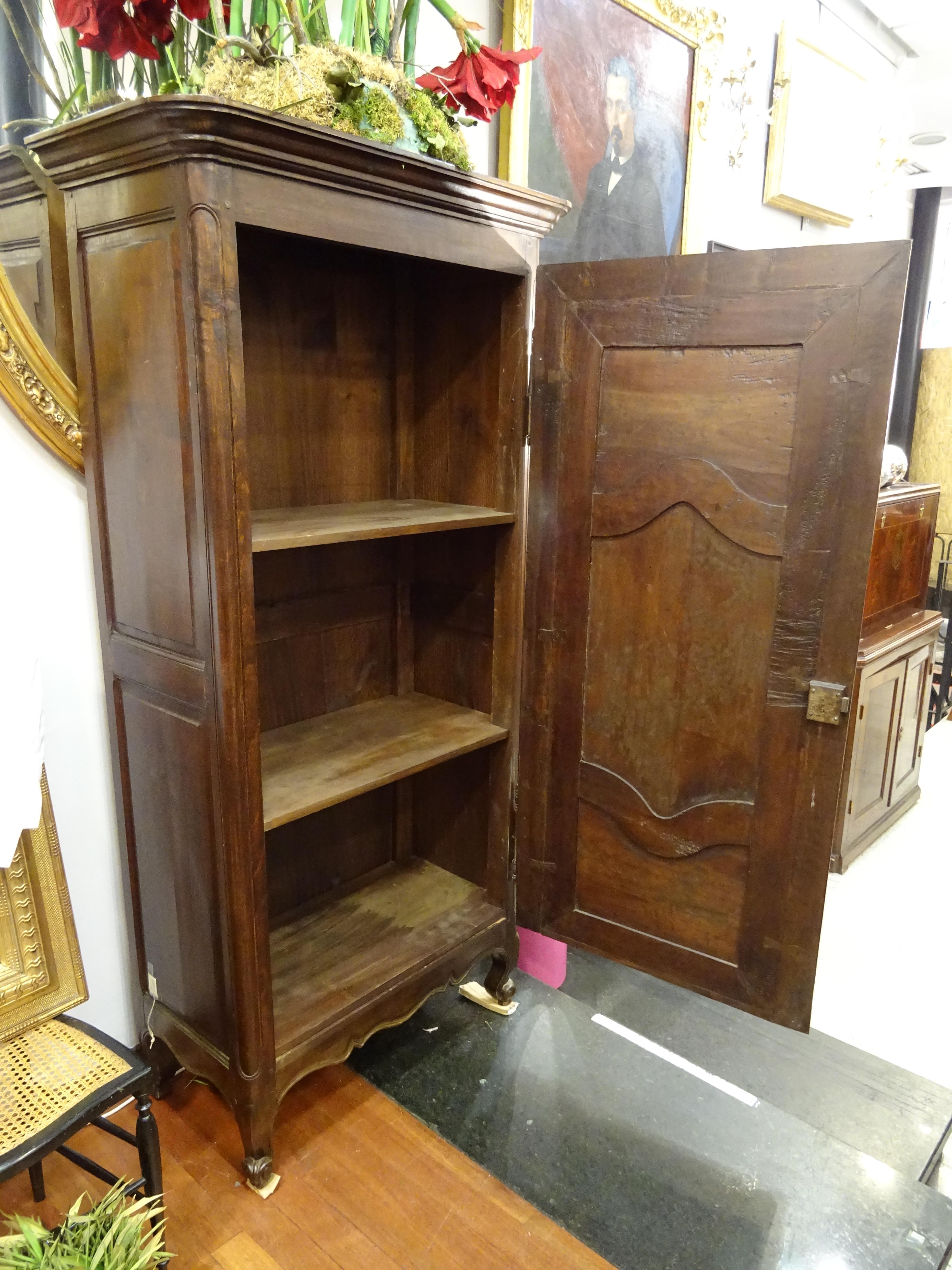 French Provincial wood Cupboard, armoire , Bonnetiére