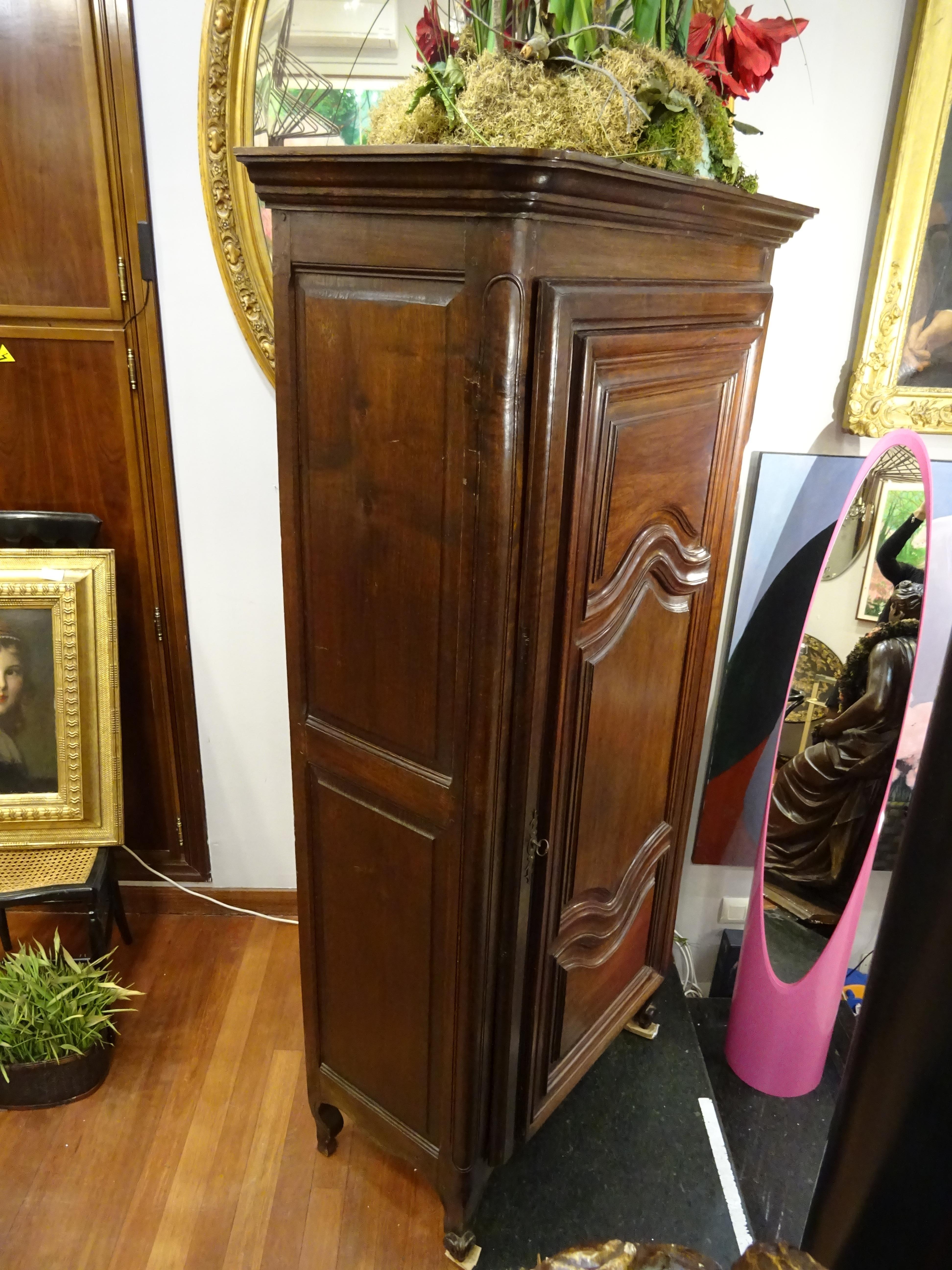 French Provincial wood Cupboard, armoire , Bonnetiére