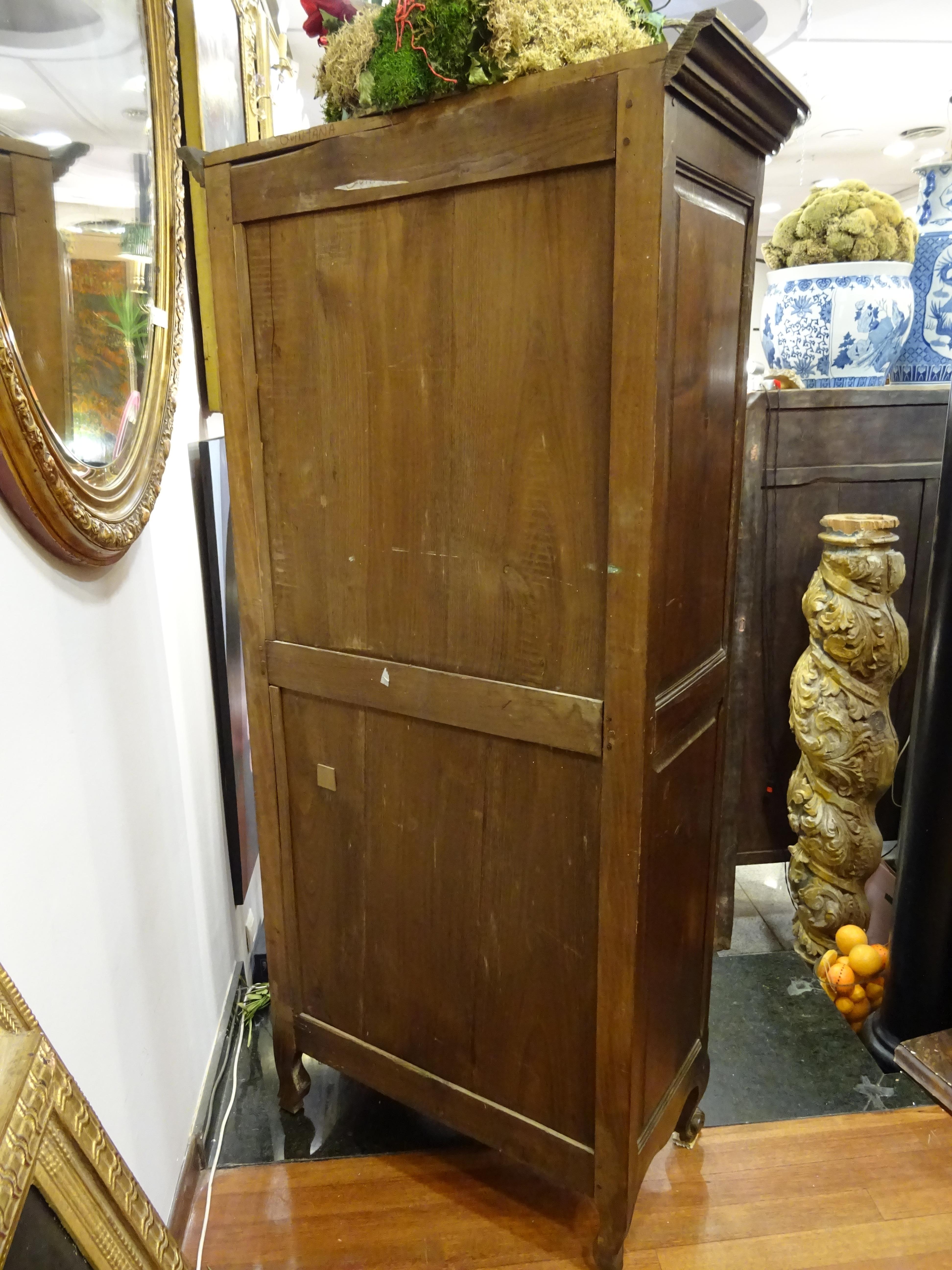 Wood French Provincial wood Cupboard, armoire , Bonnetiére