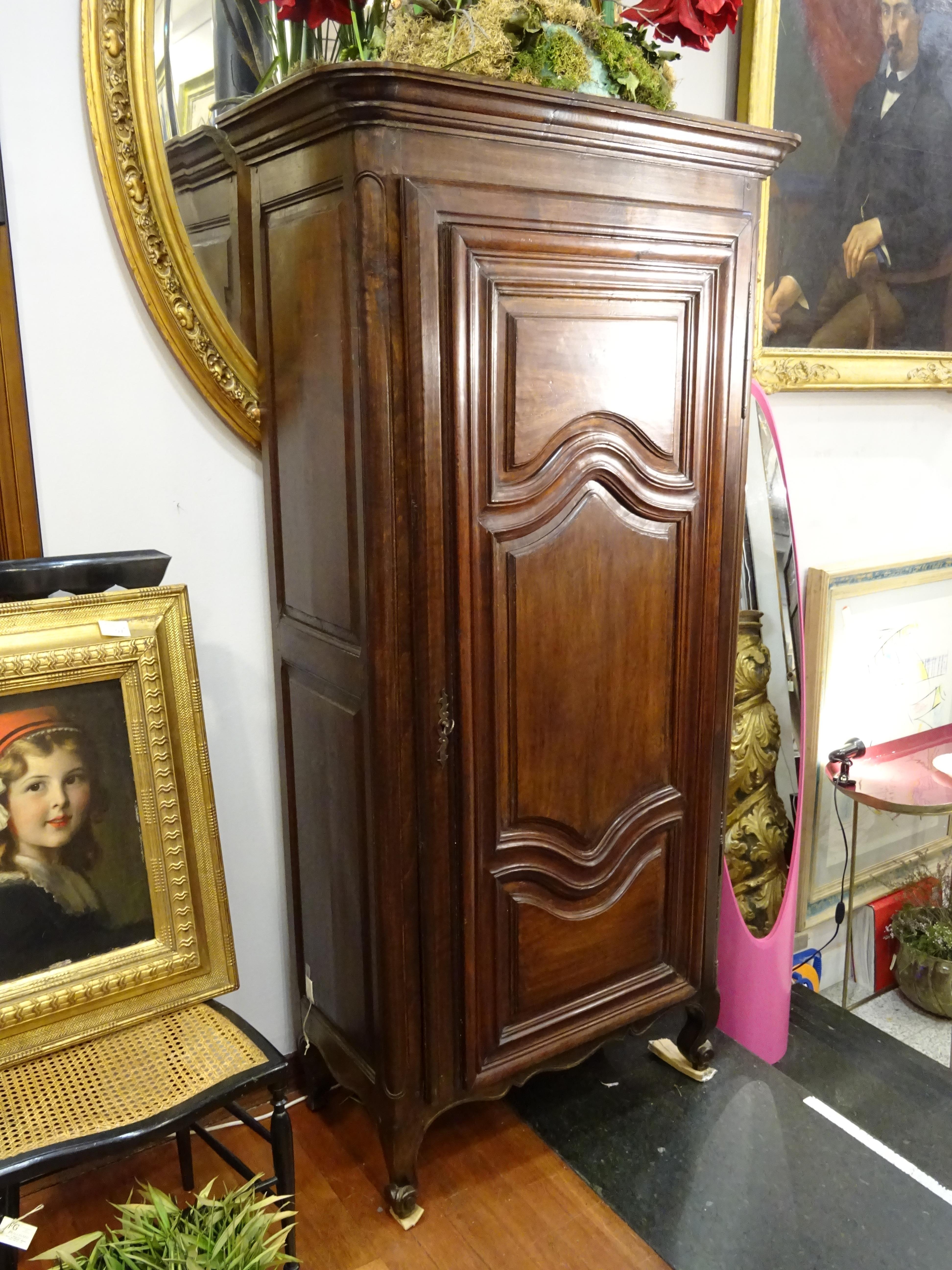 French Provincial wood Cupboard, armoire , Bonnetiére