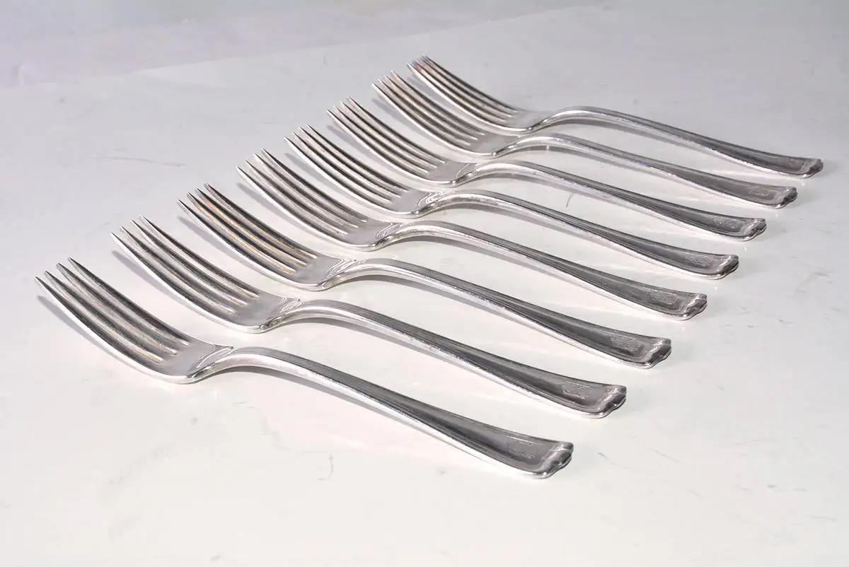 Américain 18 Fourchettes Vintage en métal argenté -- L'ensemble peut être divisé en vente