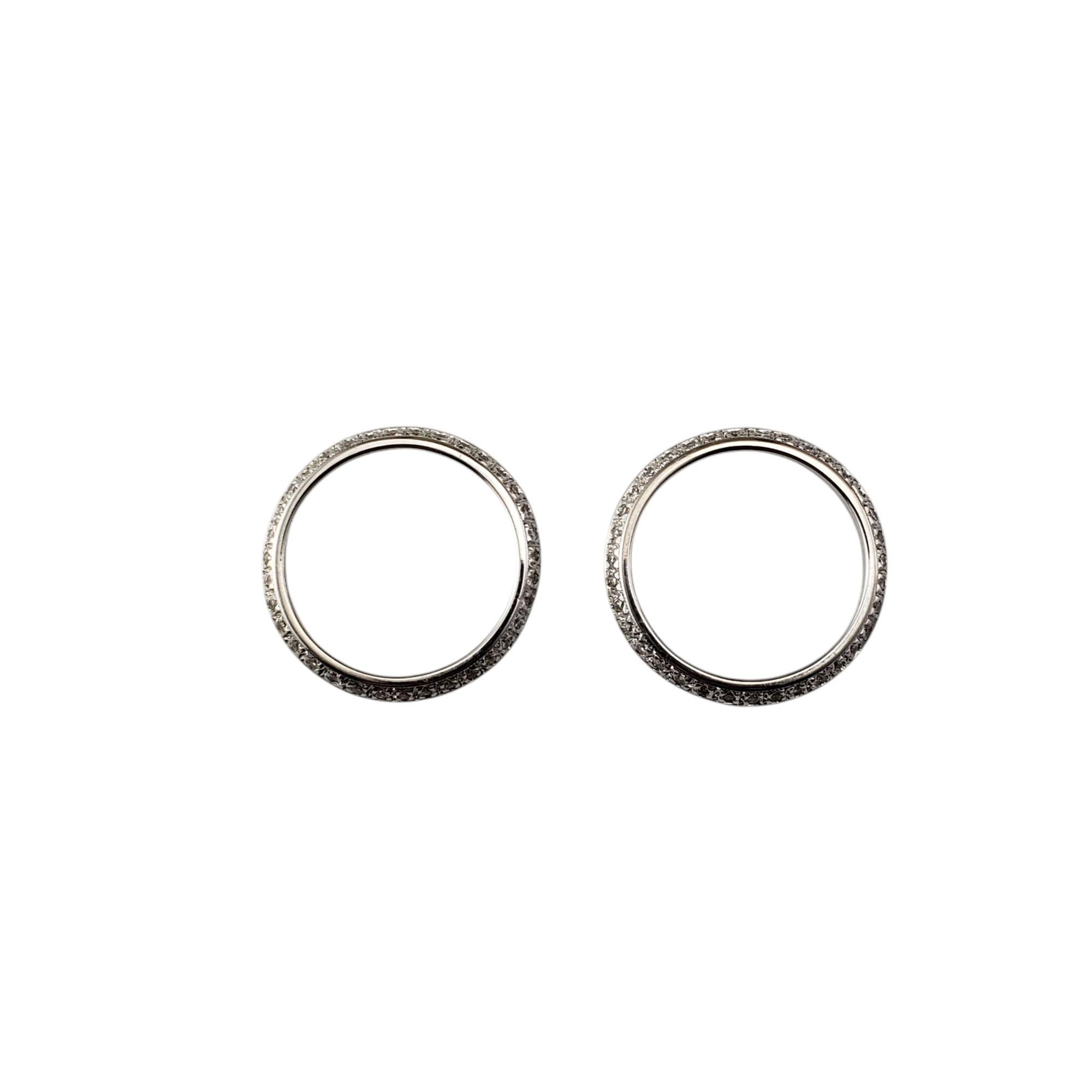 Brilliant Cut 18 White Gold and Diamond Set of 2 Eternity Bands Size 5.5 #20979 For Sale