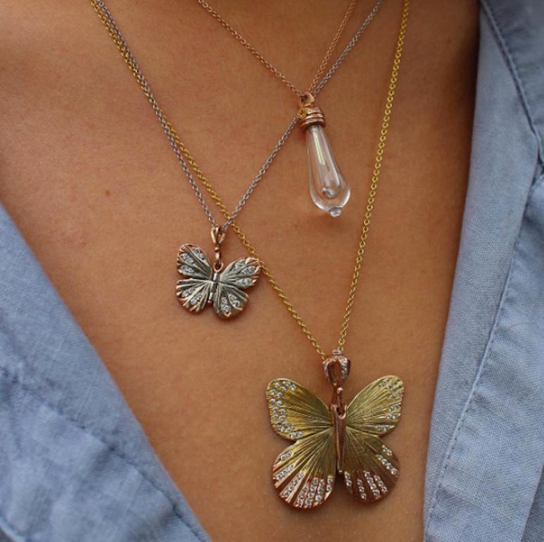 gold chain with butterfly pendant