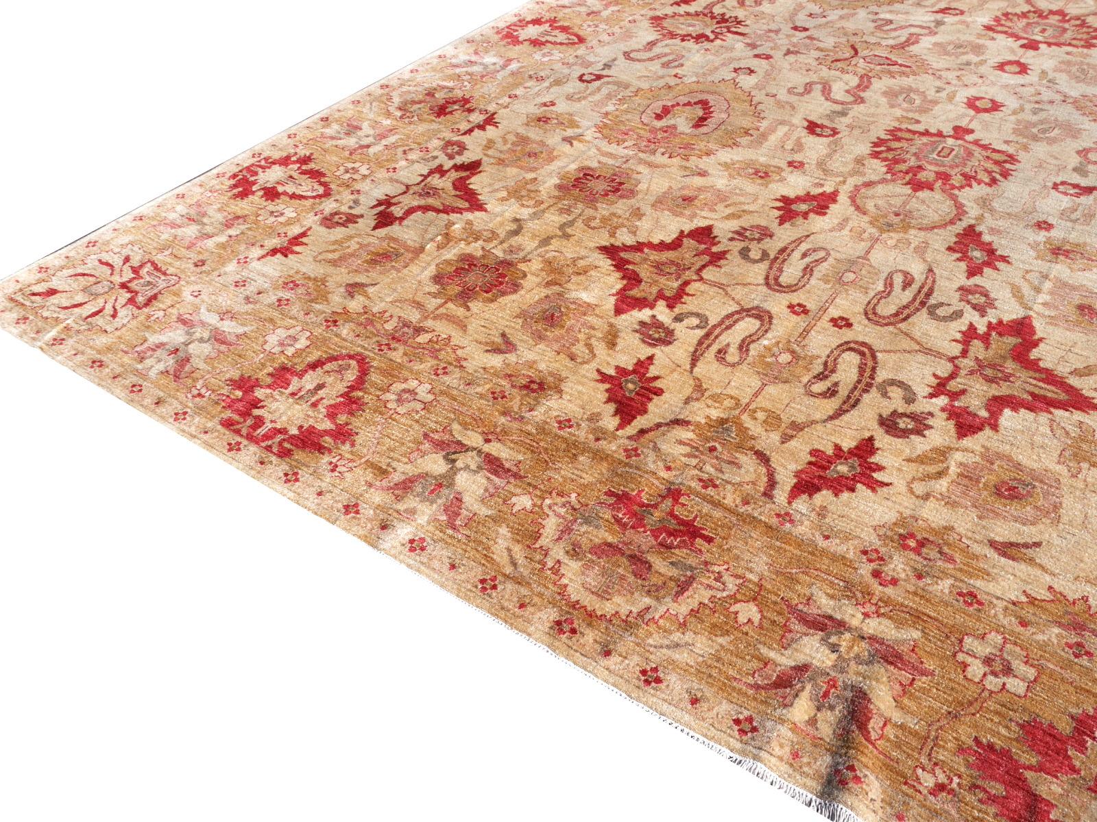 Oushak 18 x 13 ft Rug in Style of Farahan Ziegler Oversized Hand-Knotted 550 x 400 cm For Sale