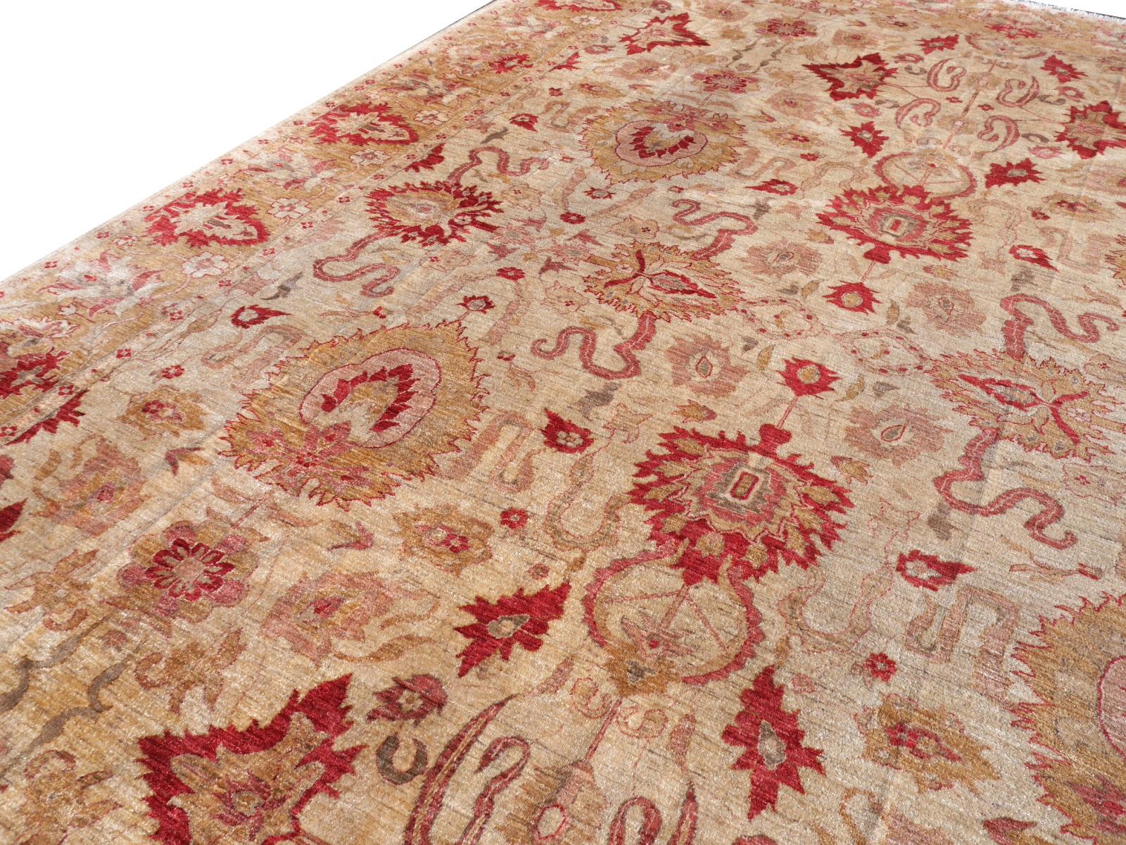 Afghan 18 x 13 ft Rug in Style of Farahan Ziegler Oversized Hand-Knotted 550 x 400 cm For Sale