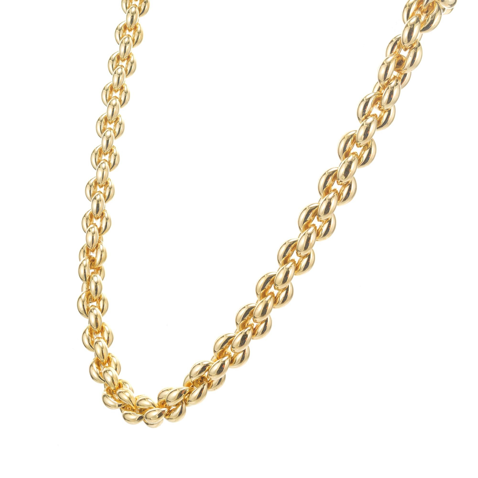 Women's 18 Yellow Gold 3 Dimensional Italian Chain Necklace  For Sale