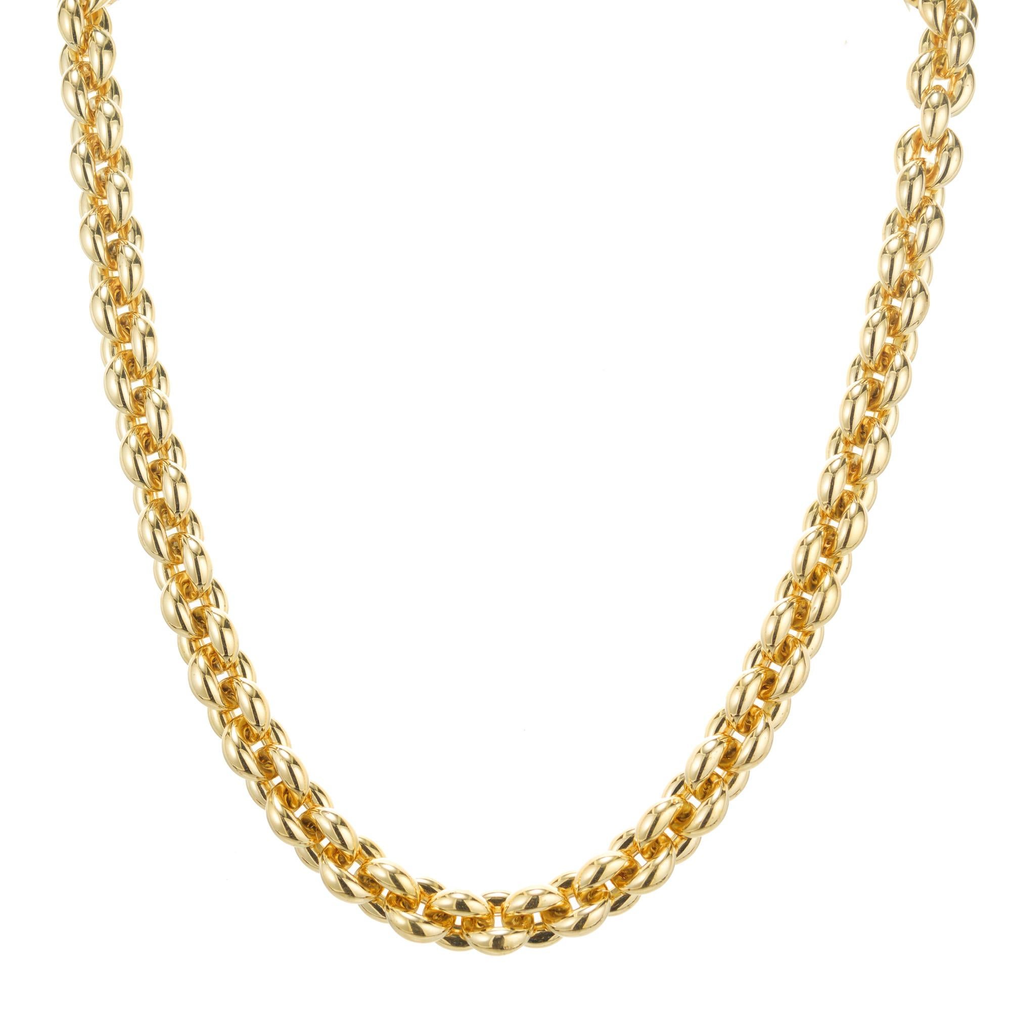 18 Yellow Gold 3 Dimensional Italian Chain Necklace  For Sale 1