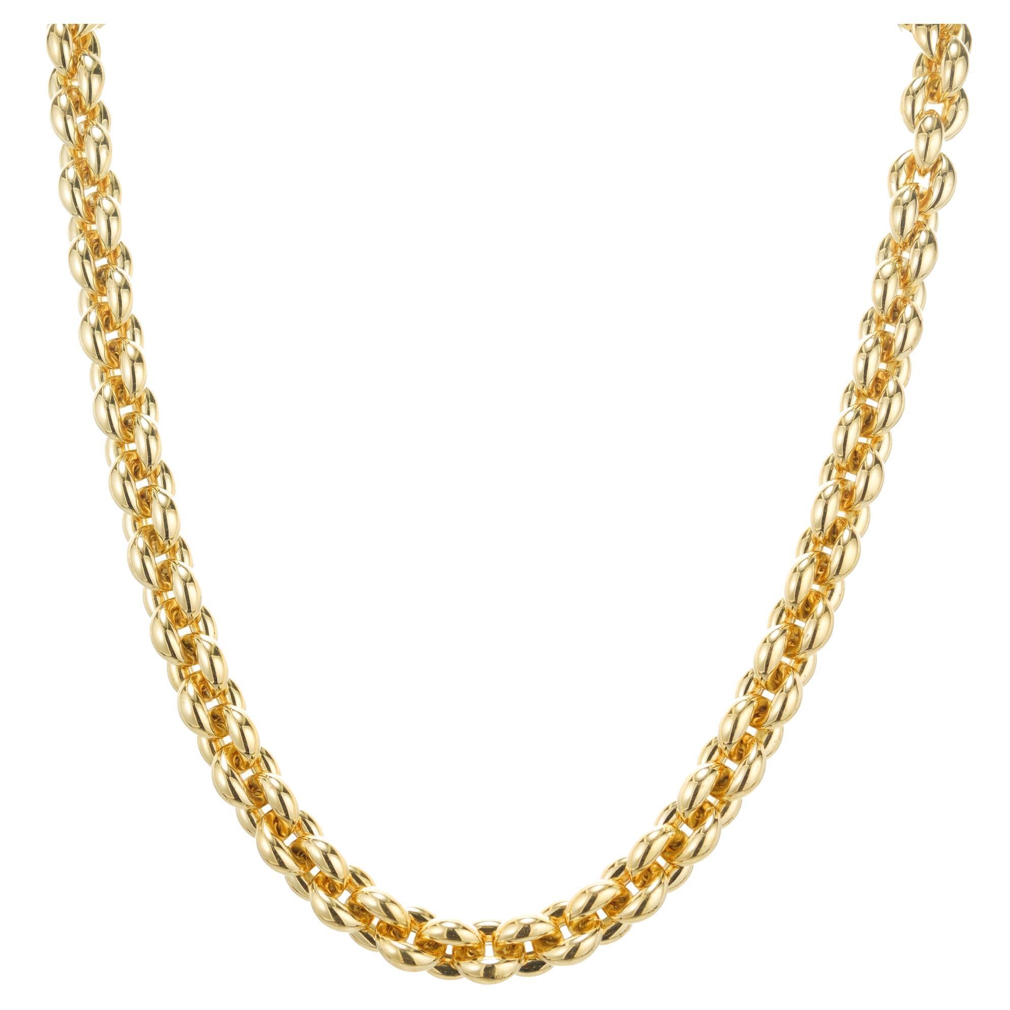 18 Yellow Gold 3 Dimensional Italian Chain Necklace  For Sale