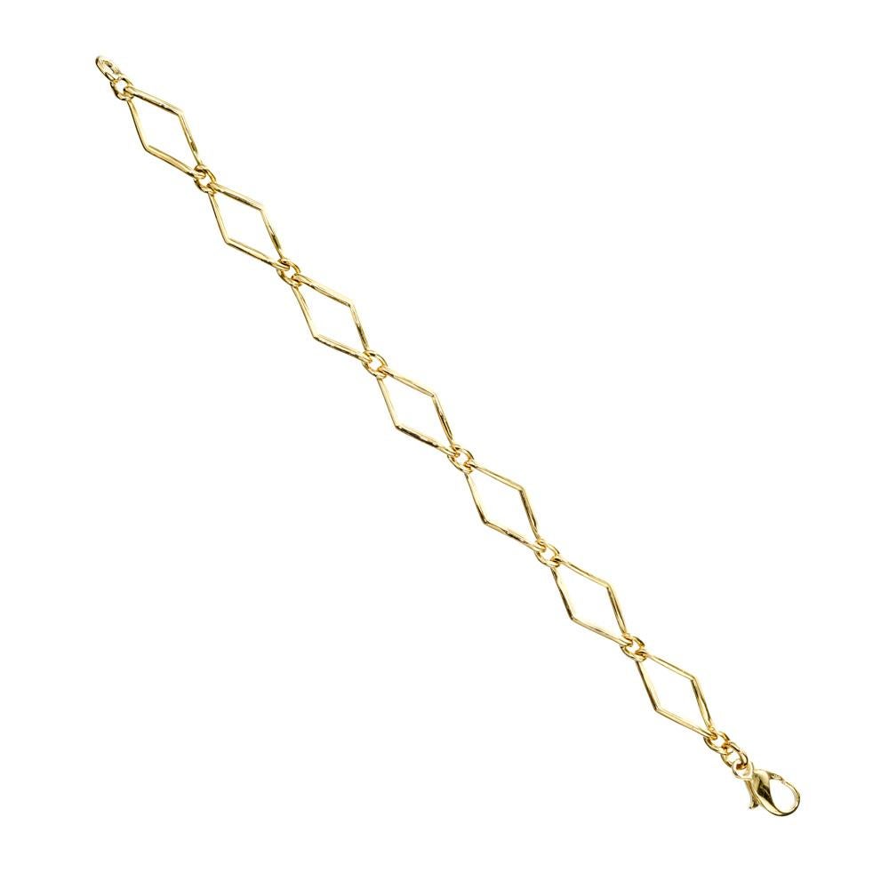 18 Gelbgold Offenes Marquise Italienisches Gliederarmband Damen im Angebot