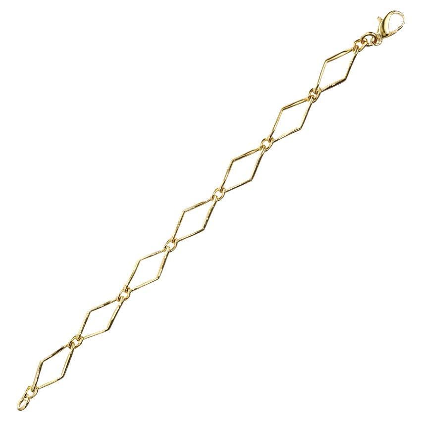 Bracelet italien à maillons en or jaune 18 carats ouverts 