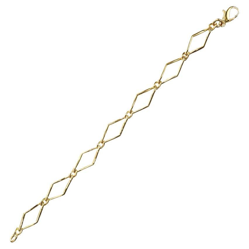 18 Yellow Gold Open Marquise Italian Link Bracelet