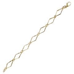 18 Yellow Gold Open Marquise Italian Link Bracelet