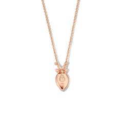 18 Karat Rose Gold Pink Tourmaline Diamond Pendant Necklace