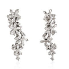 1,80 Karat Baguette-Diamant-Ohrringe aus 18 Karat Weißgold