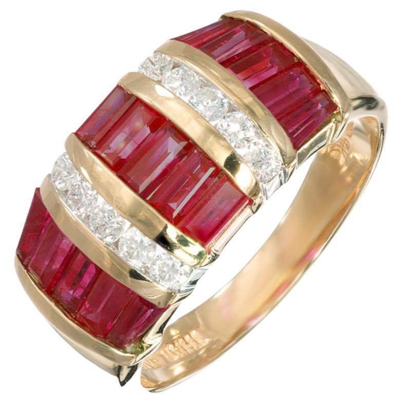 1,80 Karat Rubin-Diamant-Gelbgold-Cocktailring