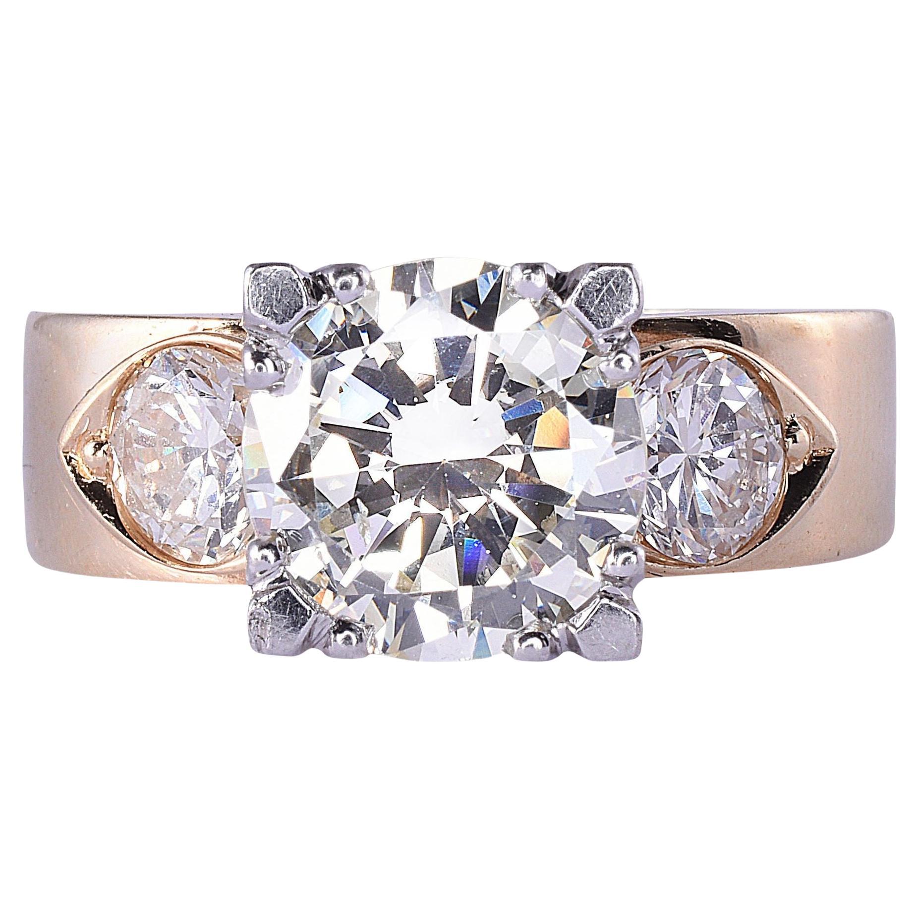 Bague de fiançailles avec diamant central de 1,80 carat