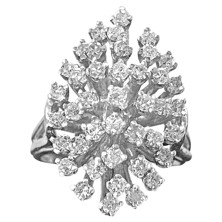 1.80 Carat Diamond 14k White Gold Engagement Ring For Sale at 1stDibs