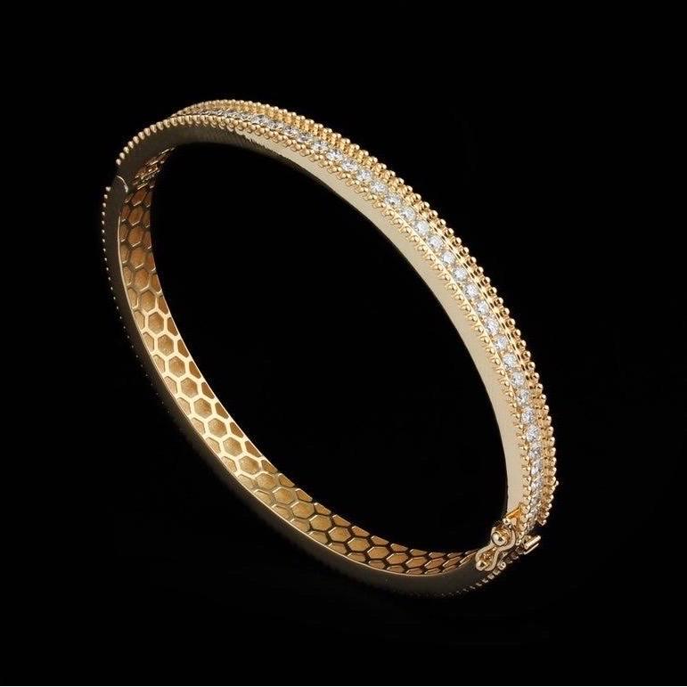 1,80 Karat Diamant 18 Karat Gold Armreif Armband im Zustand „Neu“ im Angebot in Hoffman Estate, IL