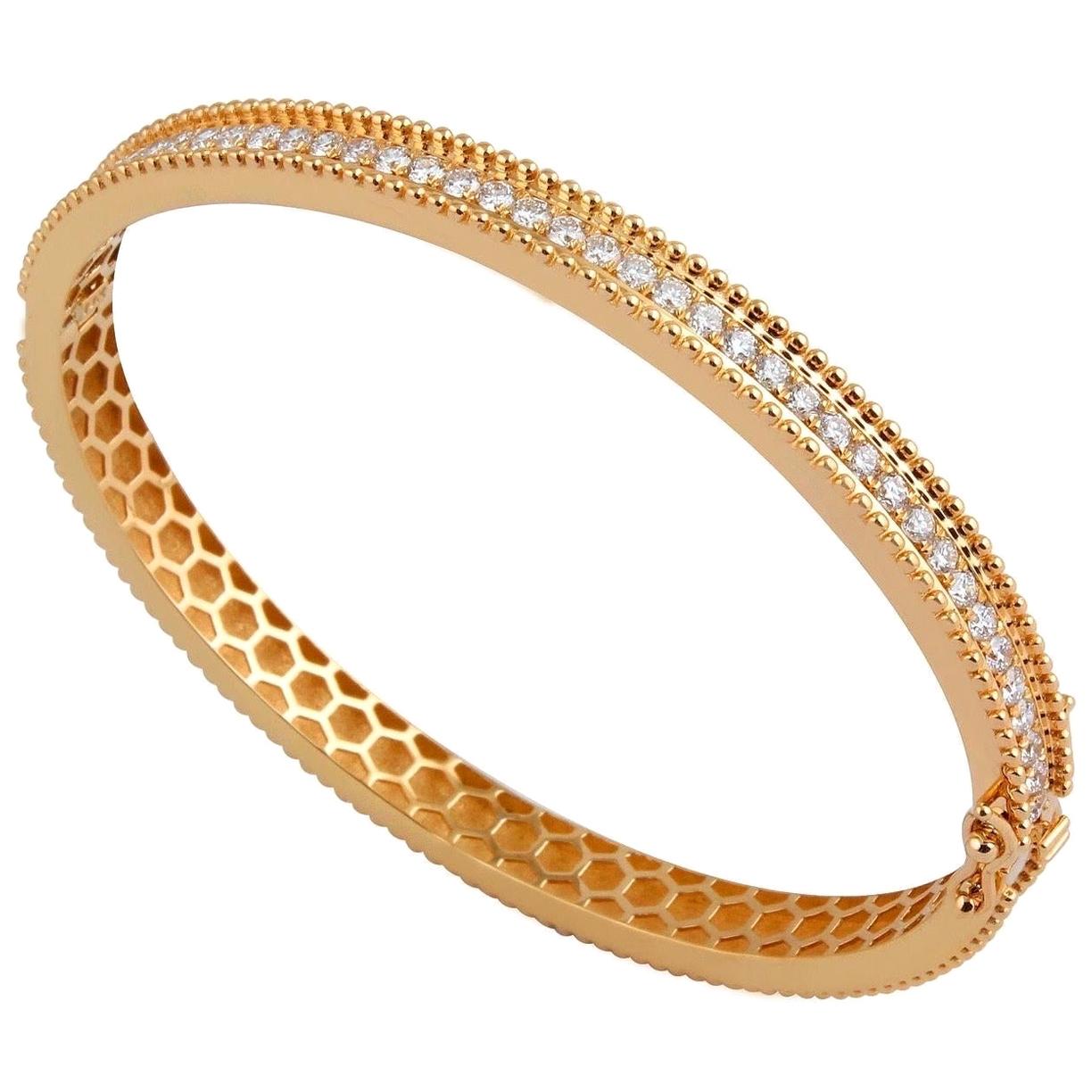 Bracelet jonc en or 18 carats avec diamants de 1,80 carat