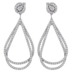 1,80 Karat Diamant-Ohrringe aus 18 Karat Gold mit Overlap-Ohrringen