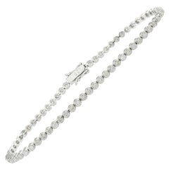 Bracelet tennis en or blanc 14 carats avec diamants de 1,80 carat