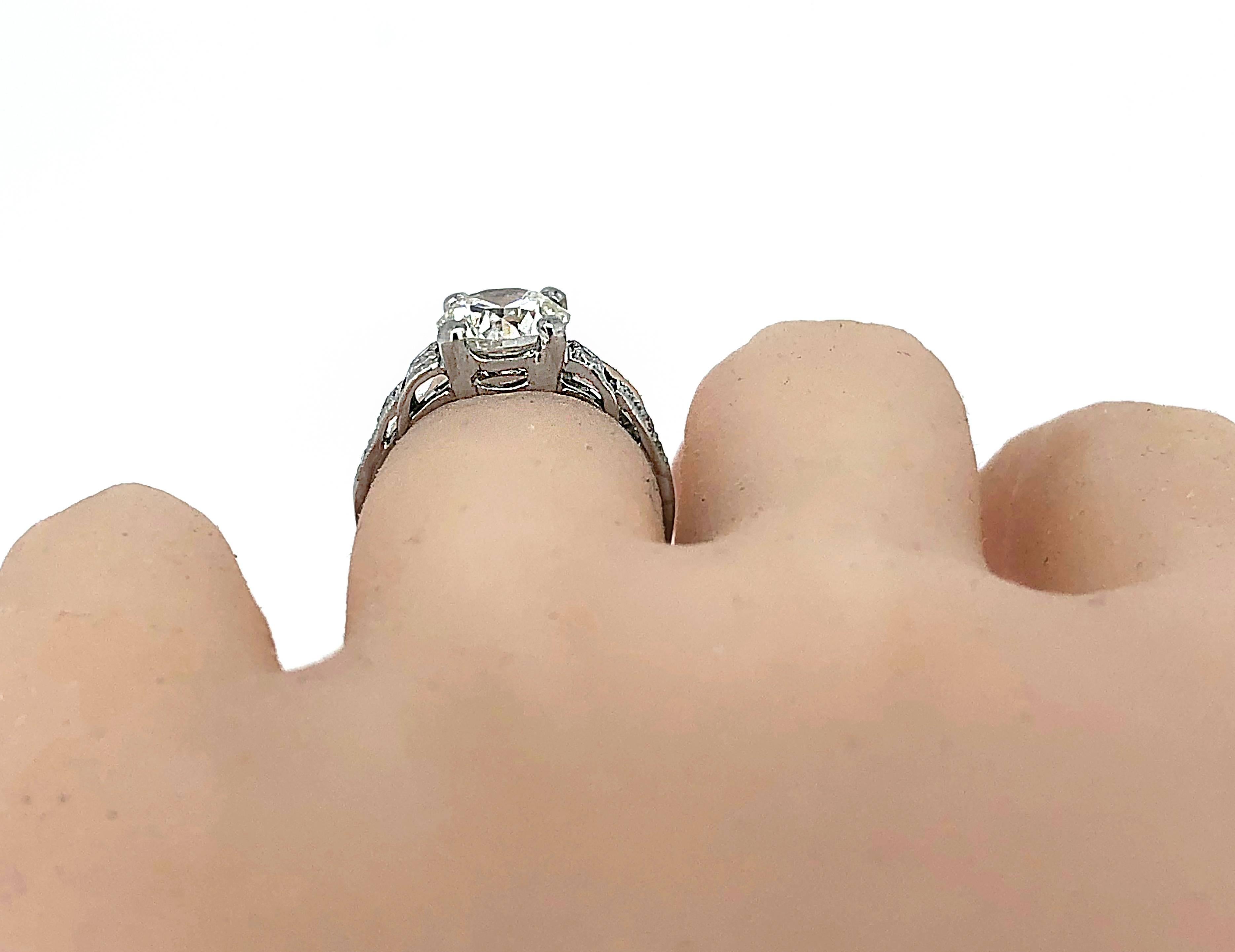 1.80 Carat Diamond Antique Engagement Ring Platinum In Excellent Condition In Tampa, FL
