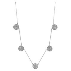 1,80 Karat Diamant-Scheiben-Halskette G SI 14K Weißgold 85 Steine