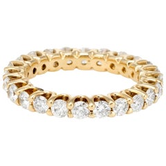 1.80 Carat Diamond Eternity Ring Vintage 14 Karat Yellow Gold