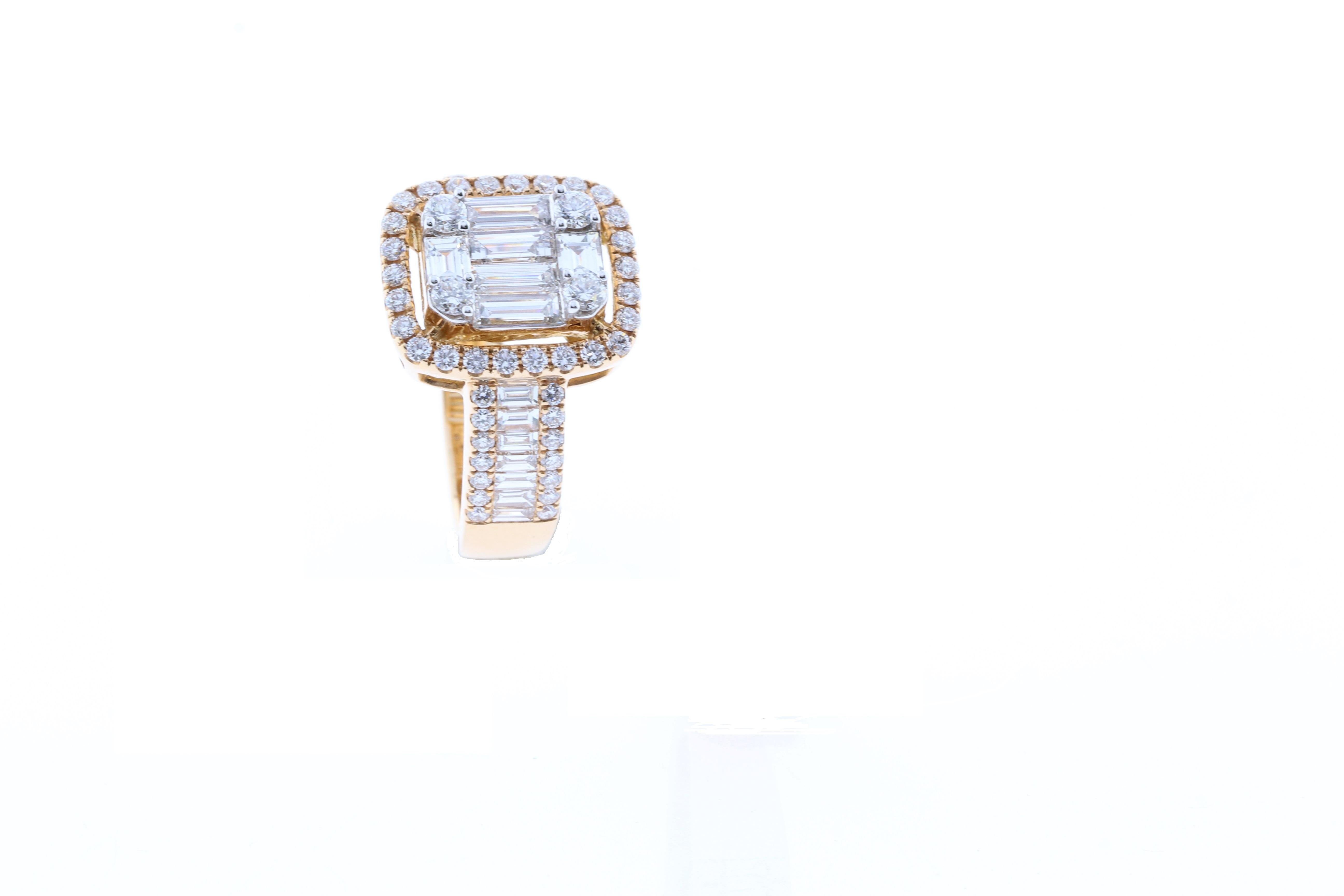 A stunning illusion ring with diamond tapper and round shape weighing 1.80 carats. A real eye-catcher, this ring will surely make an impact. This ring has a total weight of  6.25 grams in 18K rose gold.

Allure Jewellery Mfg. Co., Ltd. stands out