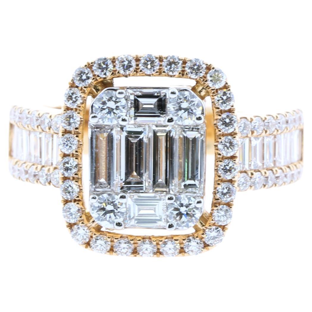 1.80 Carat Diamond Ring in 18 Karat Gold For Sale