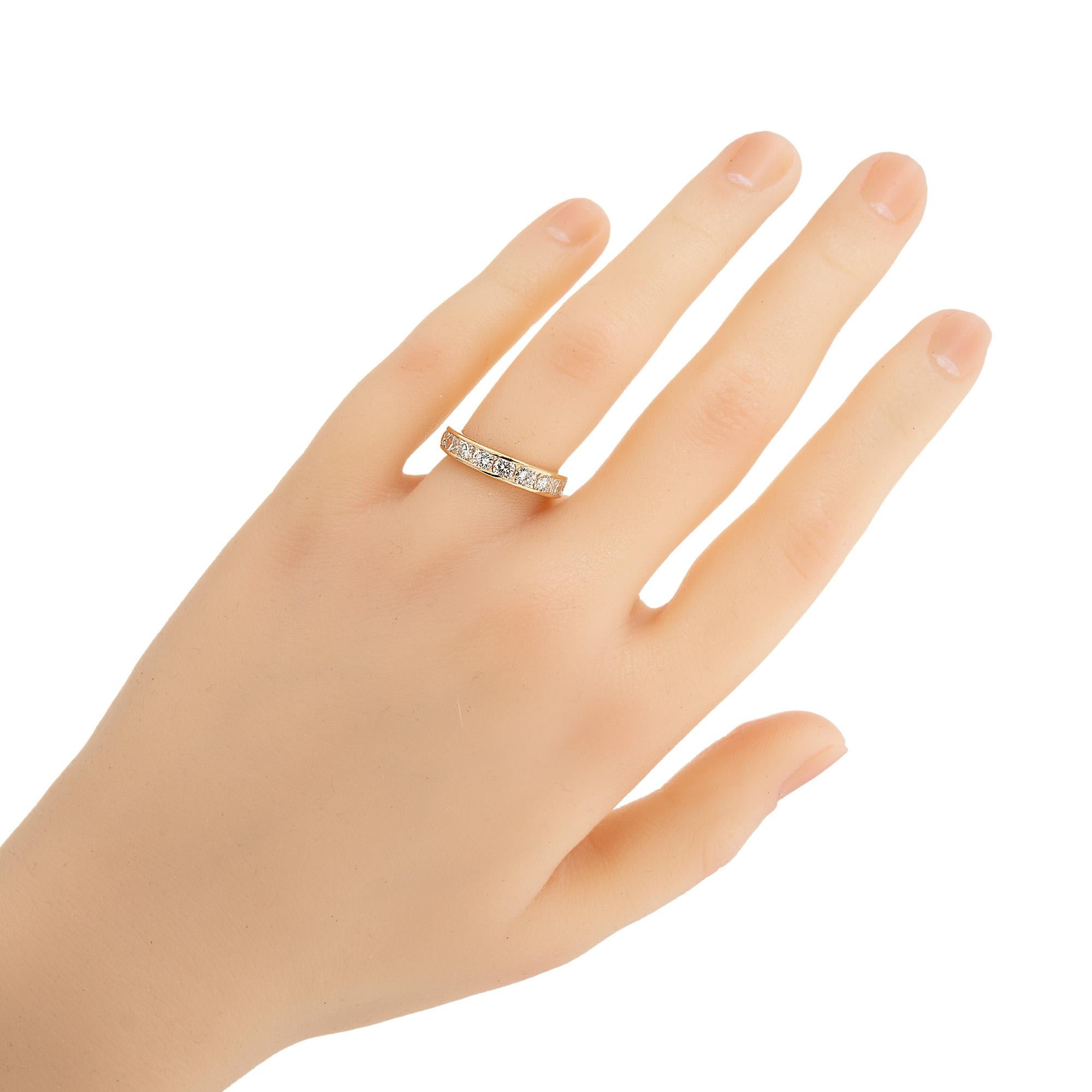 Women's 1.80 Carat Diamond Rose Gold Channel Set Eternity Band Ring For Sale