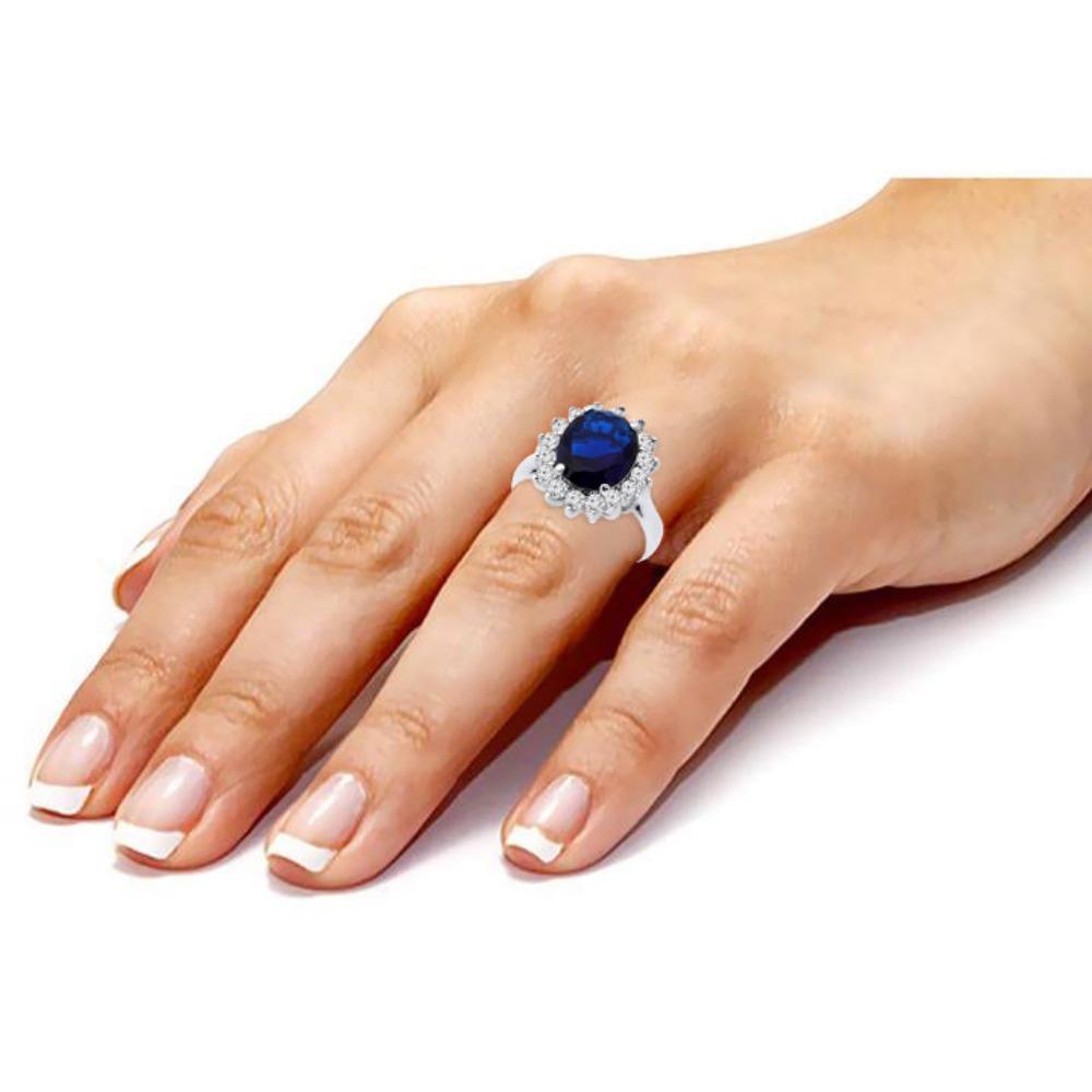 For Sale:  1.80 Carat Diamond & Sapphire Engagement Ring 4