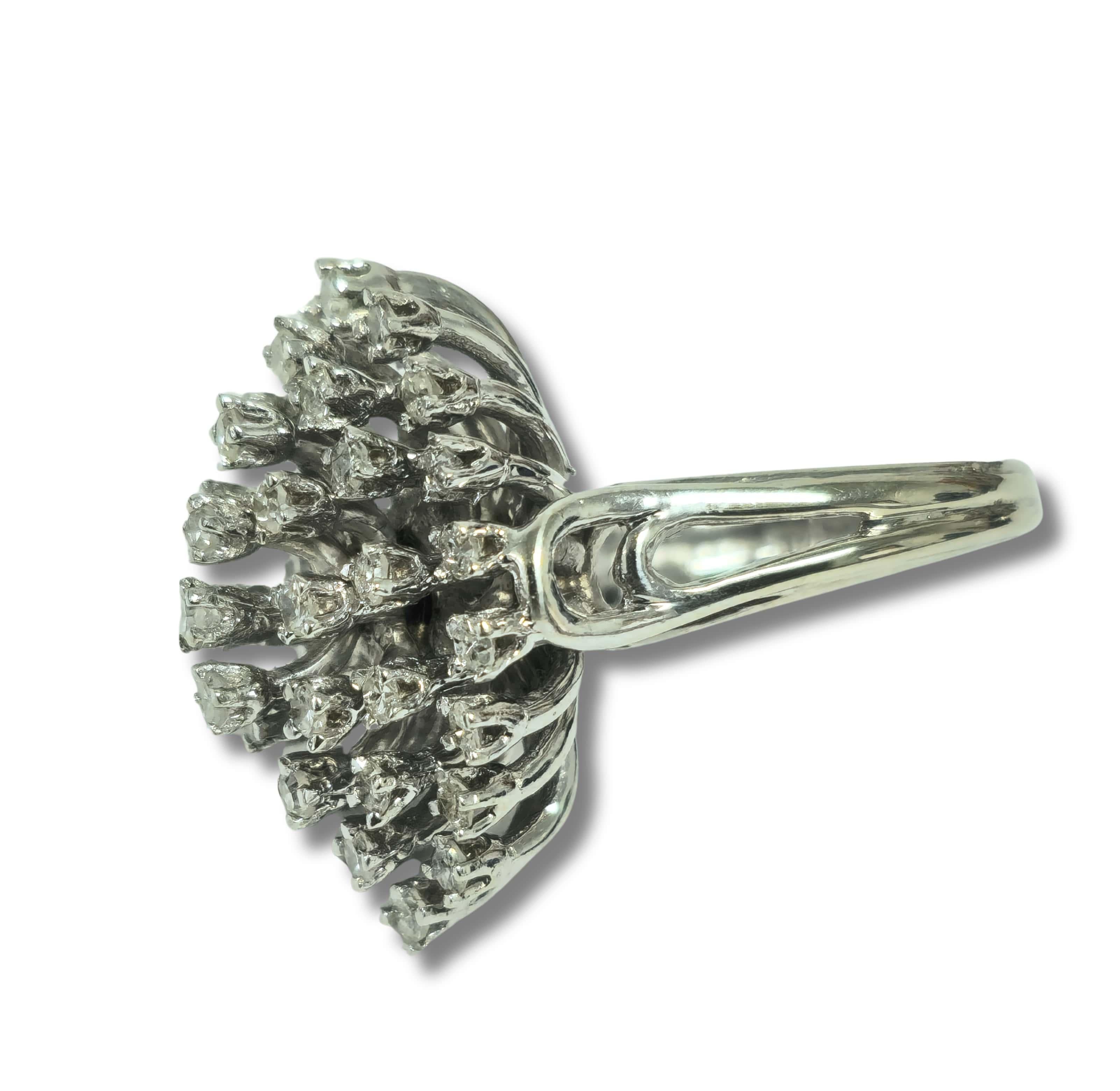 1.80 Carat Diamond White Gold Cocktail Ring 14k Gold In Excellent Condition For Sale In Miami, FL