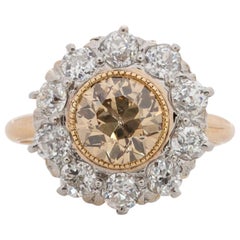 1.80 Carat Edwardian Diamond 14 Karat Yellow Gold Engagement Ring