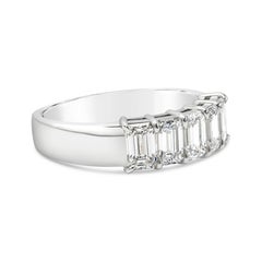 Roman Malakov 1.80 Carats Total Emerald Cut Diamond Five-Stone Wedding Band