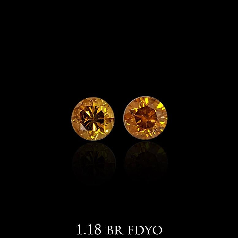 1,80 Karat Fancy Deep Yellow-Orange & Brownish-Yellow Diamond 18k Gold Ring GIA. Damen im Angebot