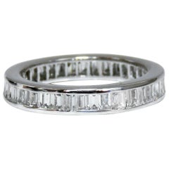 1.80 Carat Natural Baguette Diamonds Eternity Ring 14 Karat Band*