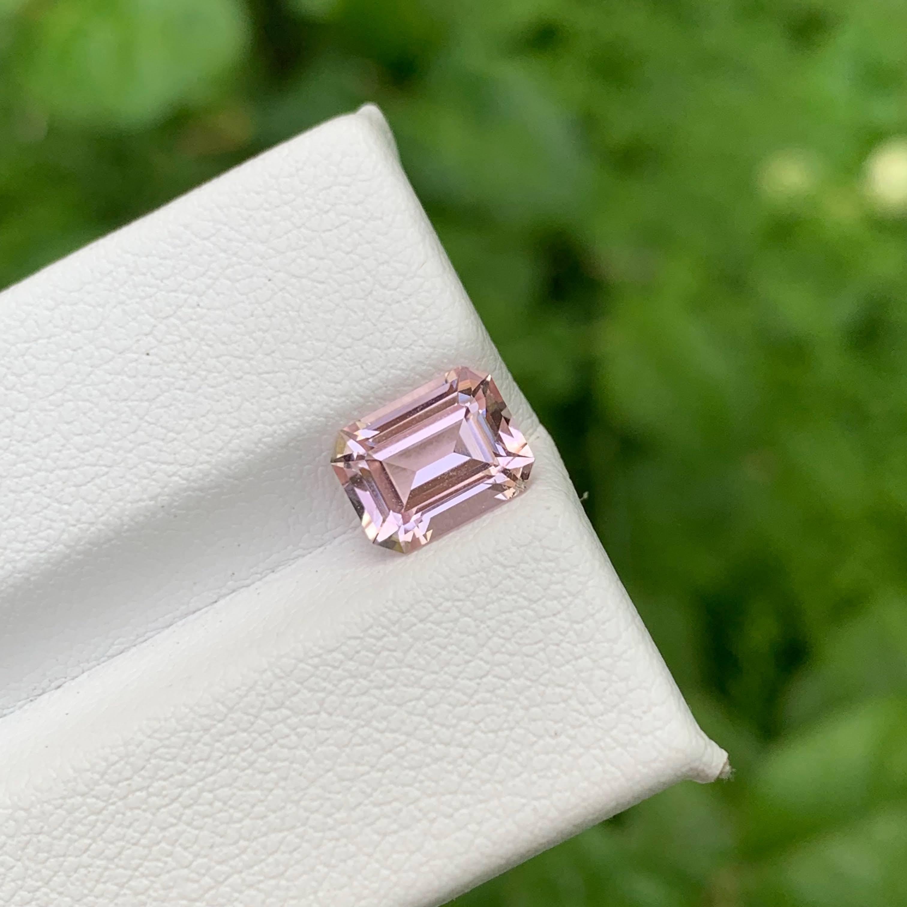 Taille émeraude 1.80 Carat Natural Loose Baby Pink Tourmaline Emerald Cut Afghan Gemstone (pierre précieuse afghane) en vente