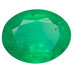 1,80 carati di pietra naturale di smeraldo verde sciolta con taglio ovale dallo Zambia