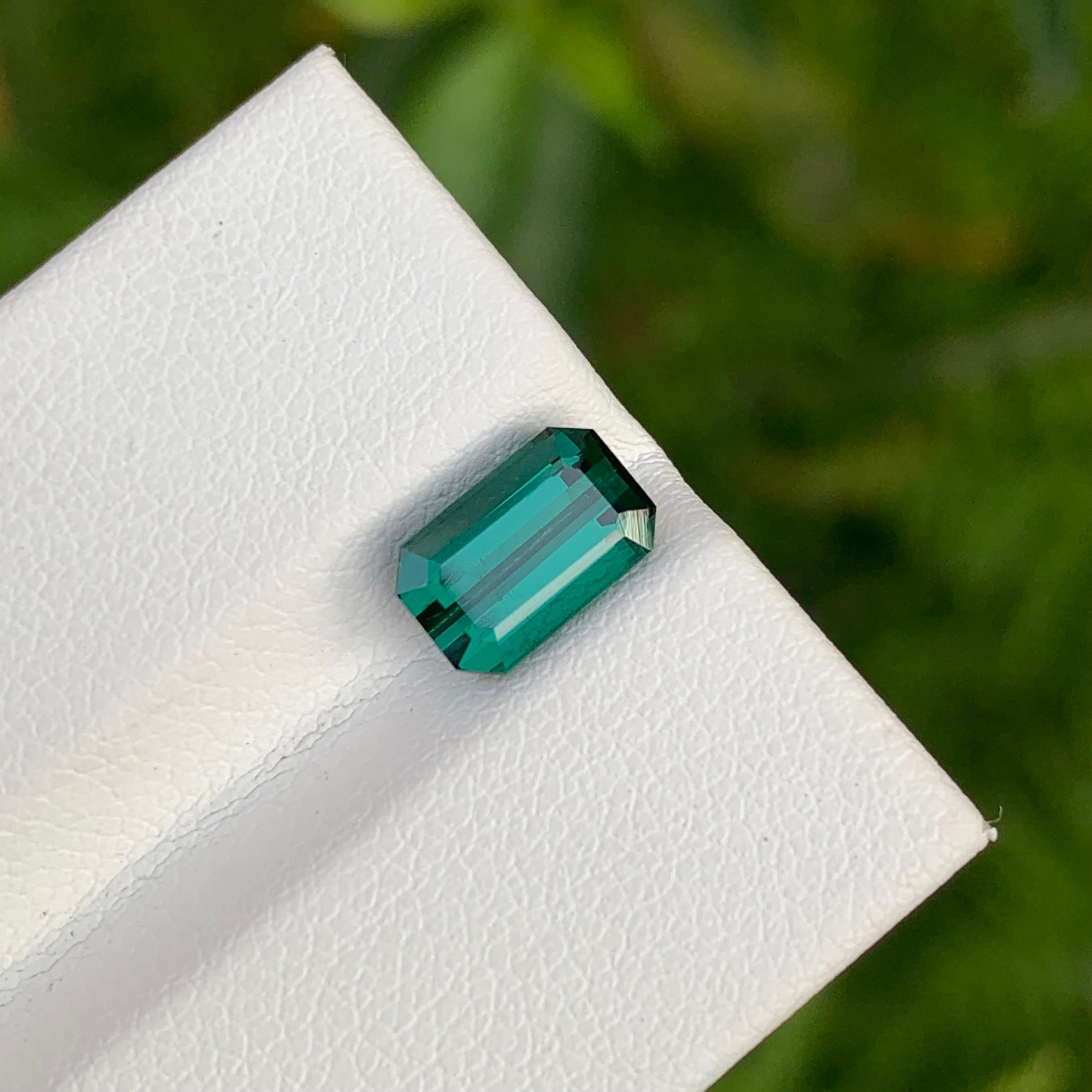 1,80 Karat natürlicher loser grüner Lagoon-Turmalin in Smaragdform für Ring im Angebot 4