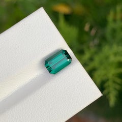 1.80 Carat Natural Loose Green Lagoon Tourmaline Emerald Shape Gem For Ring