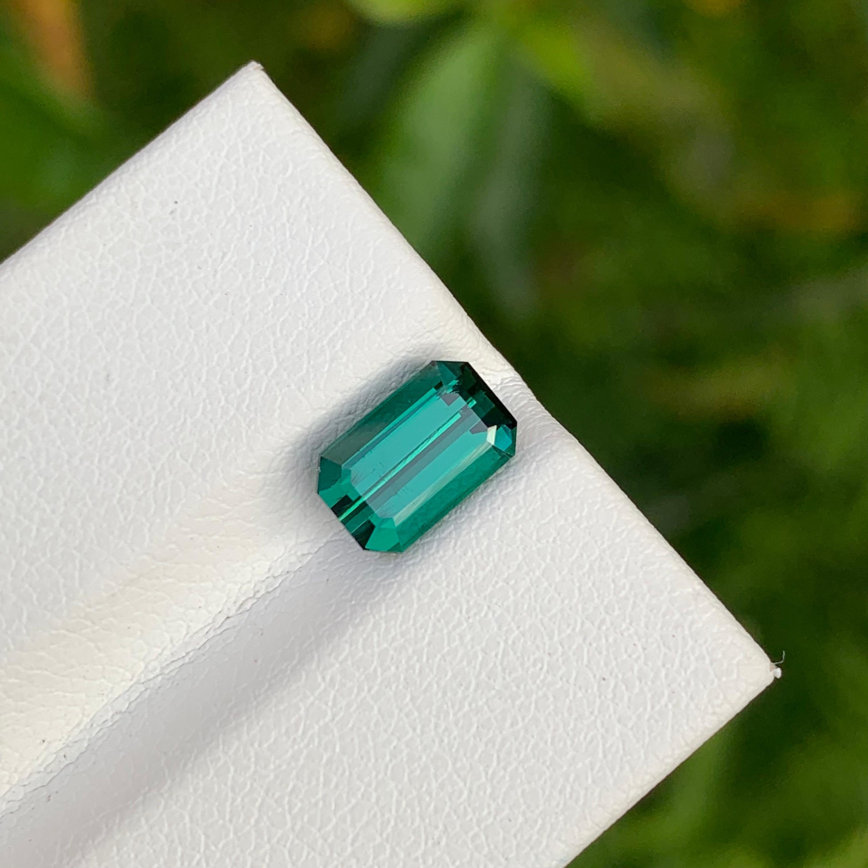 1,80 Karat natürlicher loser grüner Lagoon-Turmalin in Smaragdform für Ring im Angebot 2